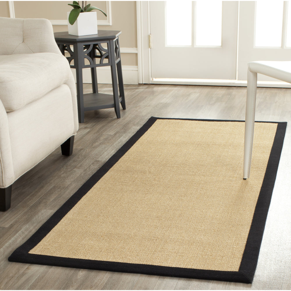 SAFAVIEH Natural Fiber Collection NF441A Maize/Black Rug Image 2