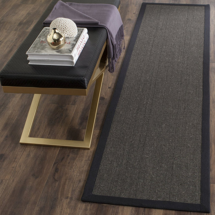 SAFAVIEH Natural Fiber NF441D Charcoal /Charcoal Rug Image 2