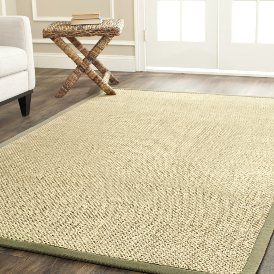 SAFAVIEH Natural Fiber NF443C Natural / Green Rug Image 1