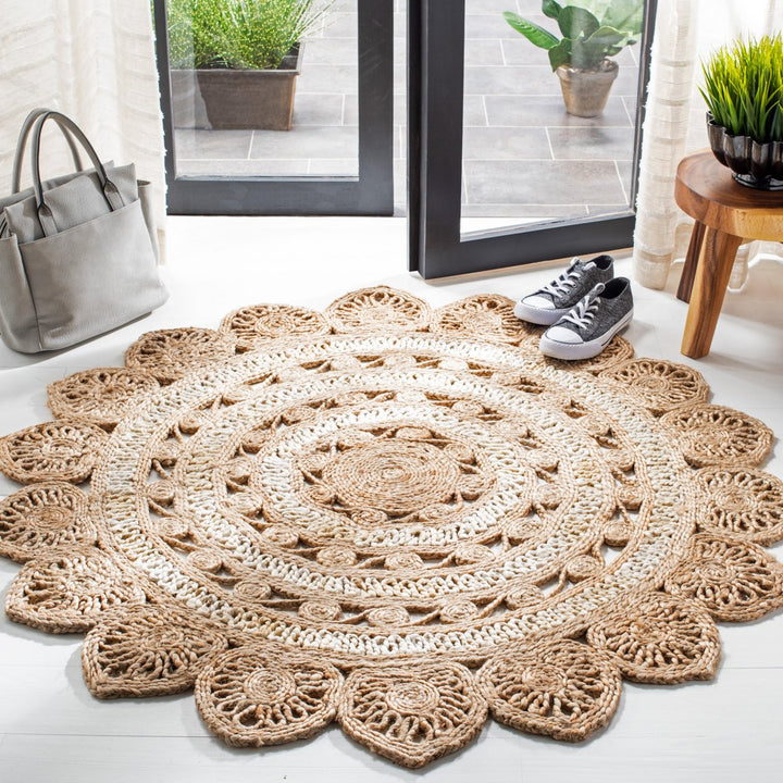 SAFAVIEH Natural Fiber NF160B Ivory / Natural Rug Image 2