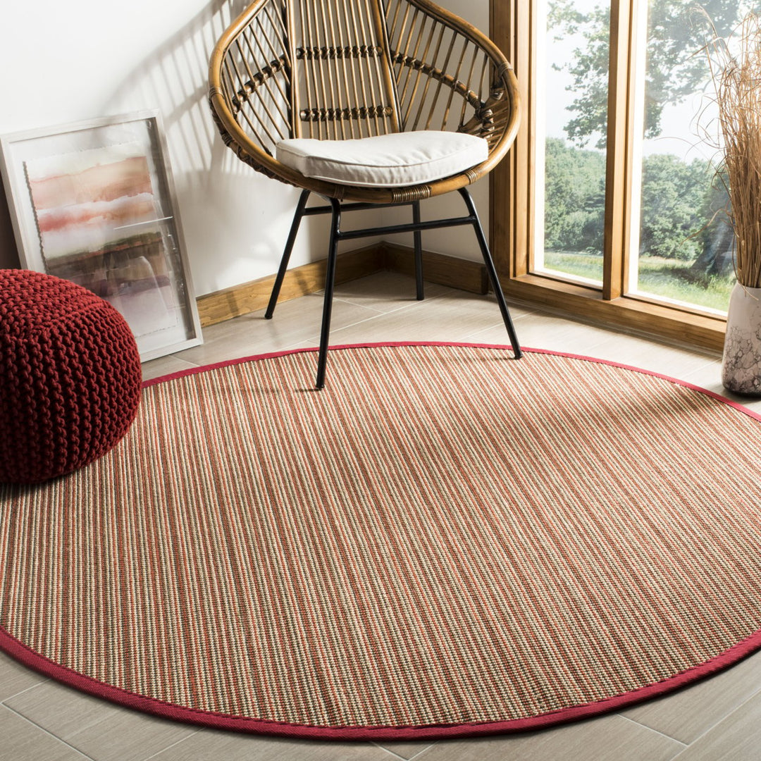 SAFAVIEH Natural Fiber Collection NF132B Brown / Red Rug Image 2