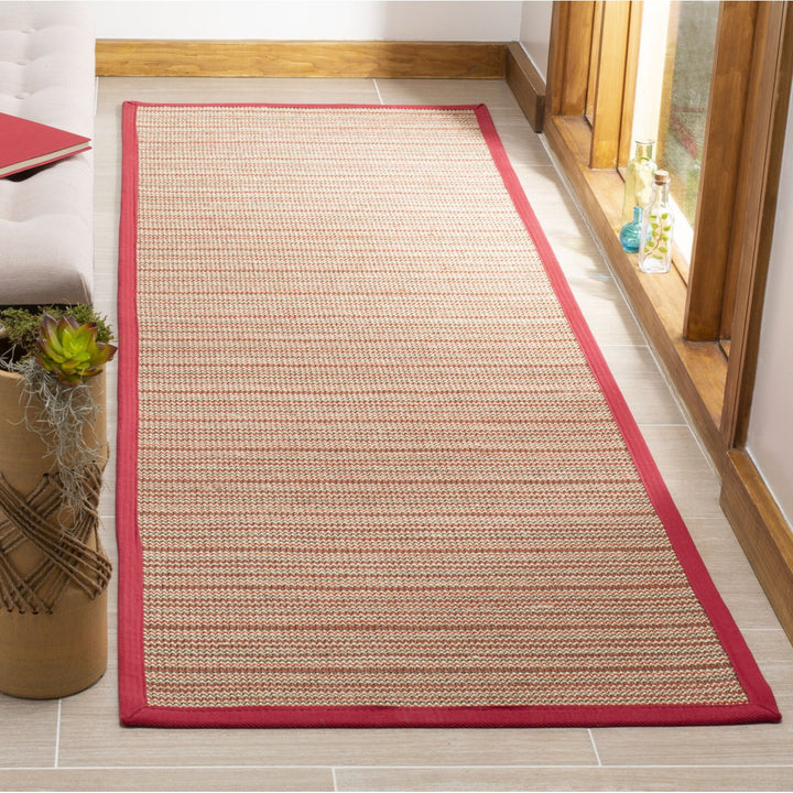 SAFAVIEH Natural Fiber Collection NF132B Brown / Red Rug Image 3