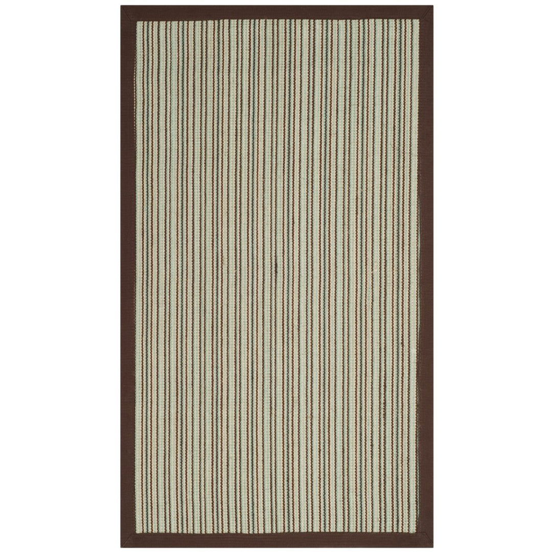 SAFAVIEH Natural Fiber Collection NF132C Teal / Brown Rug Image 8