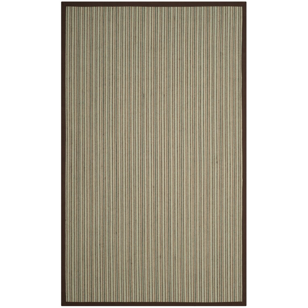 SAFAVIEH Natural Fiber Collection NF132C Teal / Brown Rug Image 9