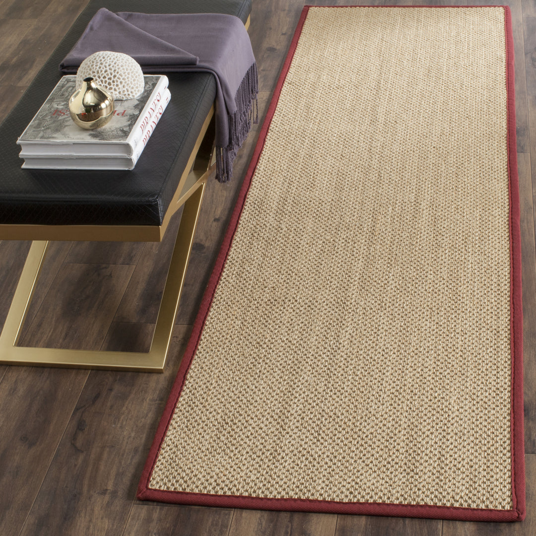 SAFAVIEH Natural Fiber NF141D Maize / Burgundy Rug Image 9