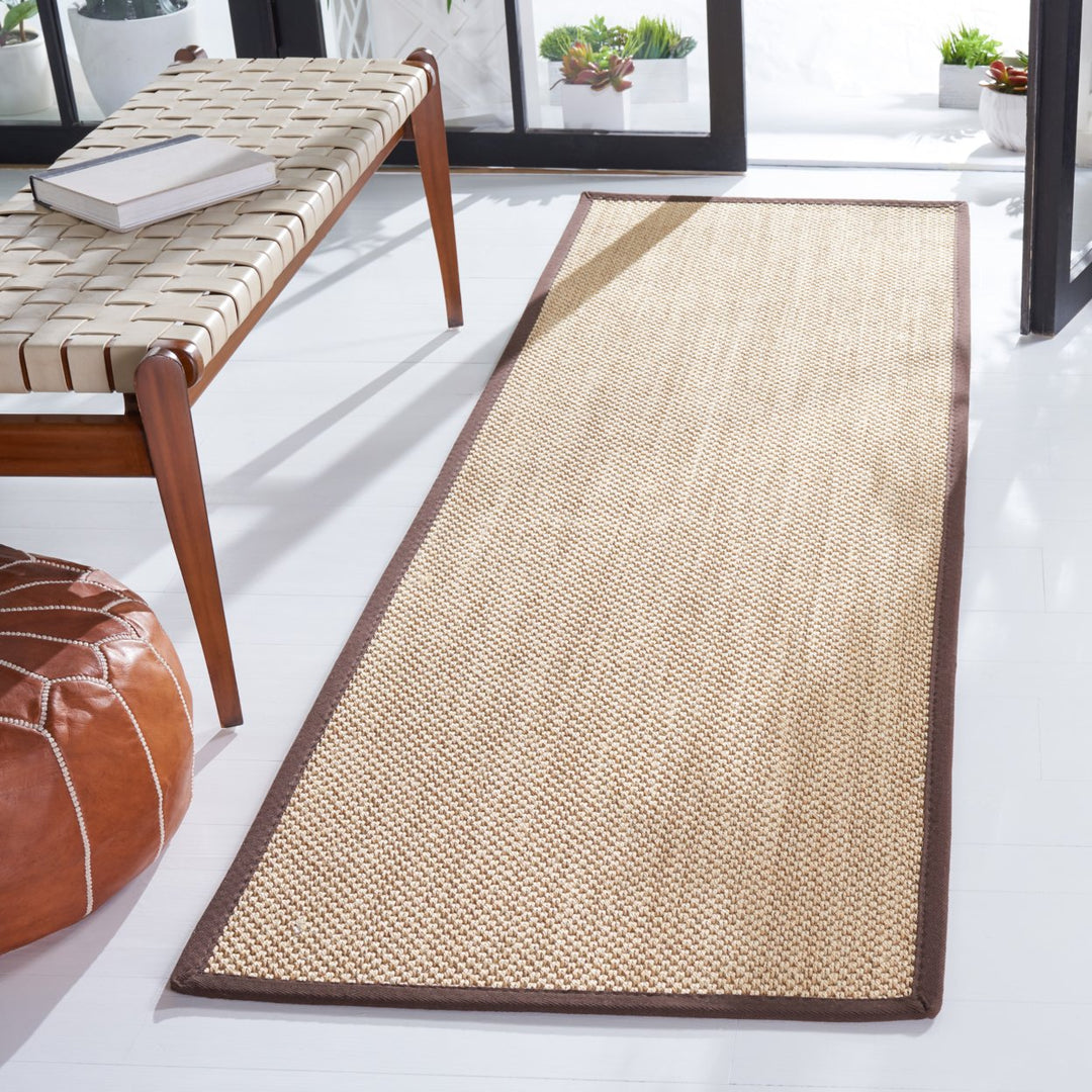 SAFAVIEH Natural Fiber Collection NF141C Maize/Brown Rug Image 11