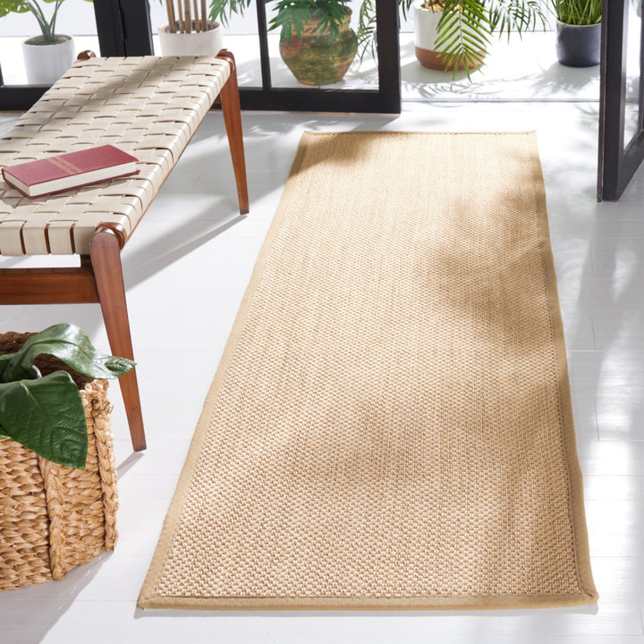 SAFAVIEH Natural Fiber Collection NF141B Maize/Linen Rug Image 11