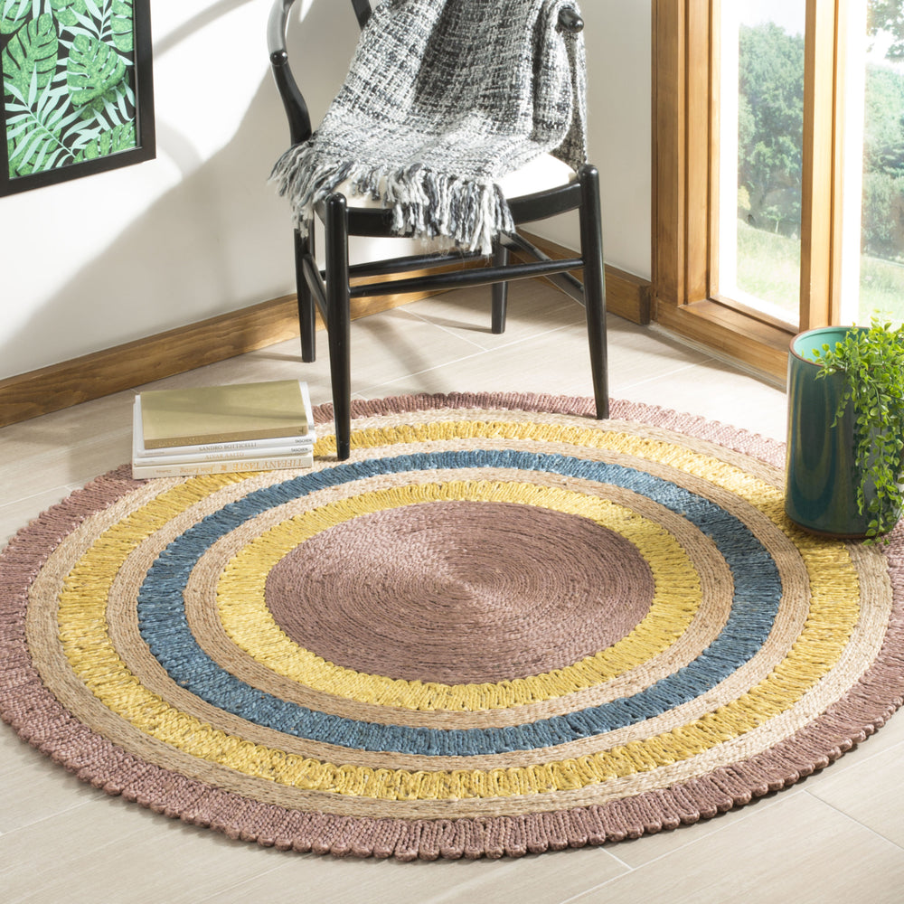 SAFAVIEH Natural Fiber NF201A Lavender / Multi Rug Image 2