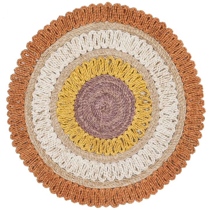 SAFAVIEH Natural Fiber NF201E Orange / Multi Rug Image 1