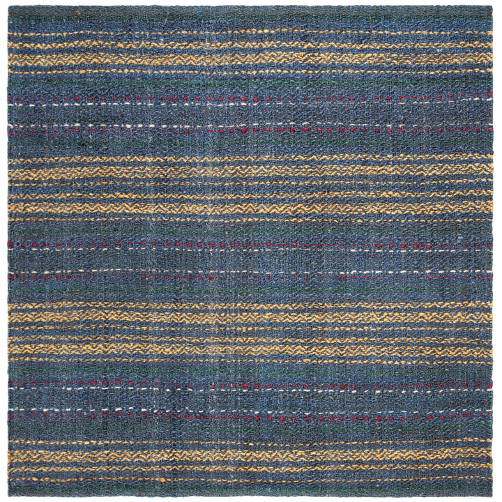 SAFAVIEH Natural Fiber NF202M Handwoven Blue / Gold Rug Image 4