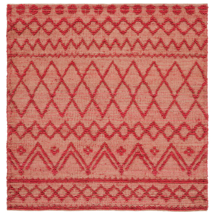 SAFAVIEH Natural Fiber NF219Q Handwoven Red /Natural Rug Image 1