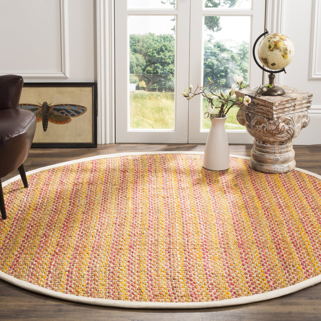 SAFAVIEH Natural Fiber NF262A Handwoven Pink / Multi Rug Image 2