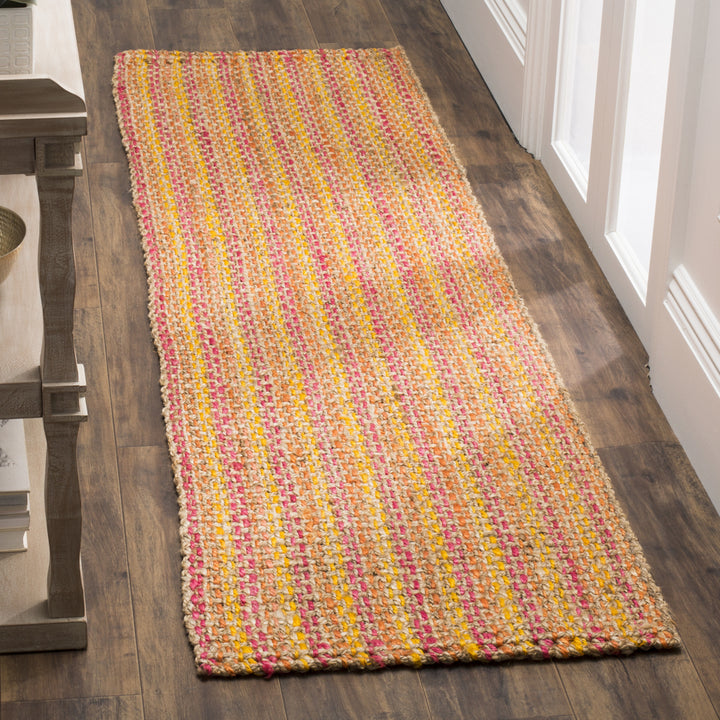 SAFAVIEH Natural Fiber NF262A Handwoven Pink / Multi Rug Image 3