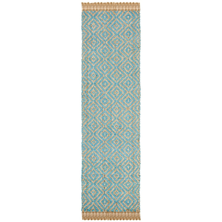 SAFAVIEH Natural Fiber NF266C Turquoise / Natural Rug Image 1