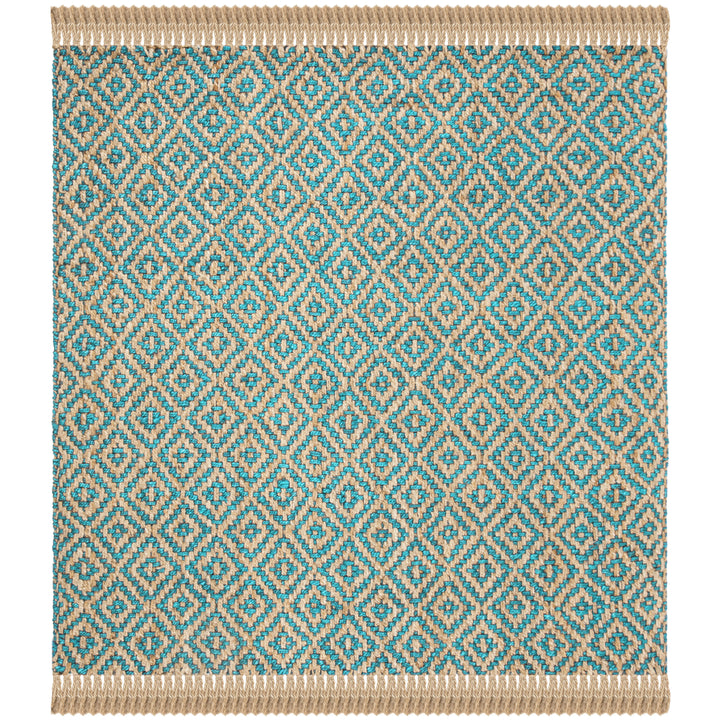 SAFAVIEH Natural Fiber NF266C Turquoise / Natural Rug Image 6