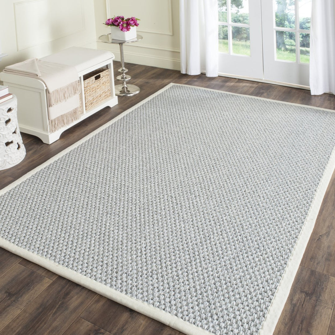 SAFAVIEH Natural Fiber Collection NF463B Silver/Grey Rug Image 1