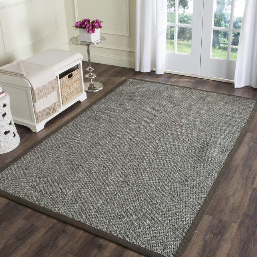 SAFAVIEH Natural Fiber NF464A Grey / Dark Grey Rug Image 1