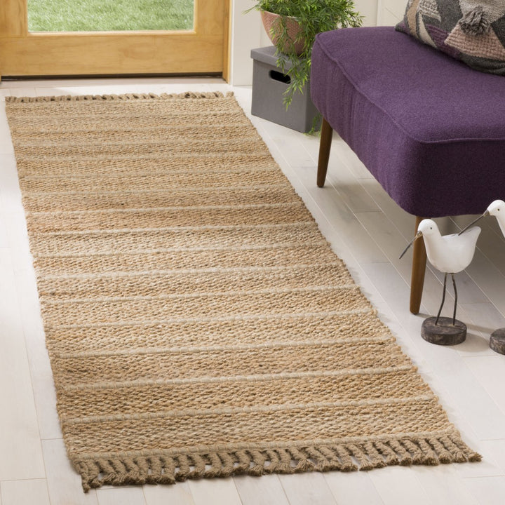 SAFAVIEH Natural Fiber NF550A Natural / Light Grey Rug Image 9