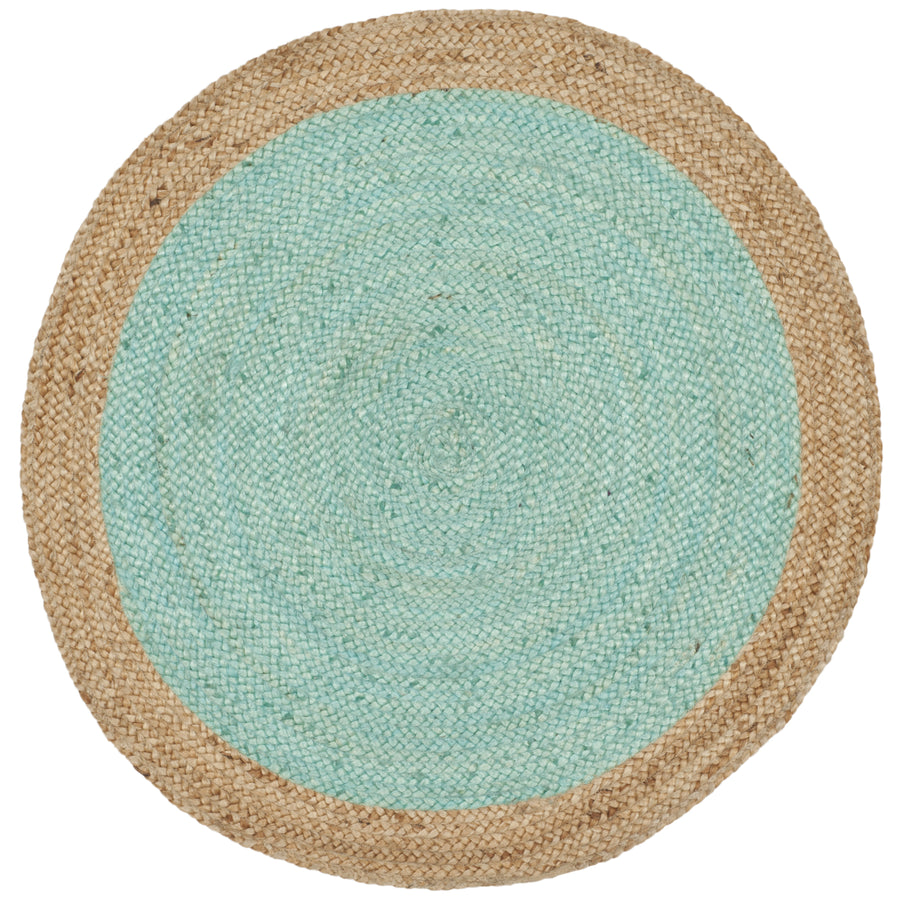 SAFAVIEH Natural Fiber NF801A Aqua / Natural Rug Image 1