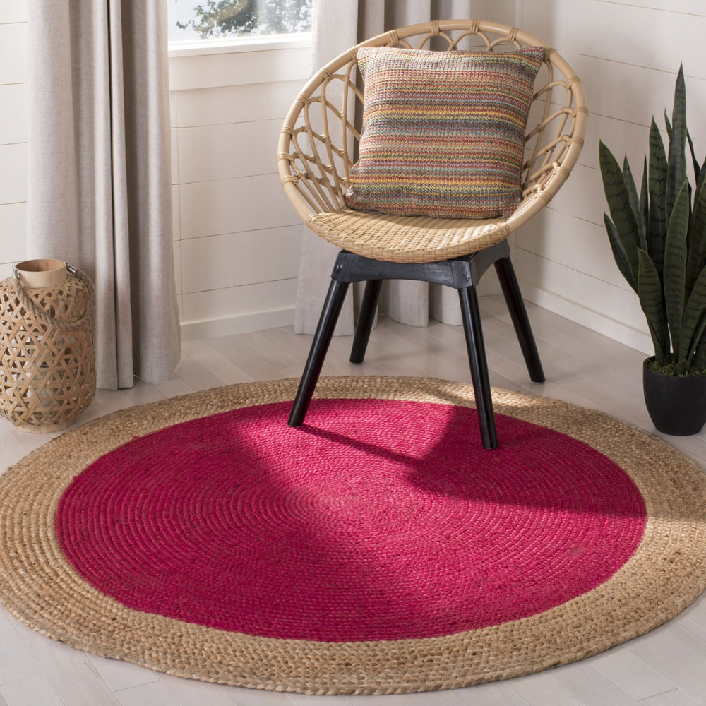 SAFAVIEH Natural Fiber NF801C Fuchsia / Natural Rug Image 2