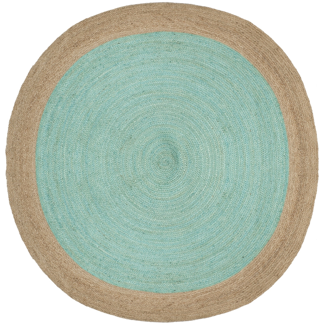 SAFAVIEH Natural Fiber NF801A Aqua / Natural Rug Image 3