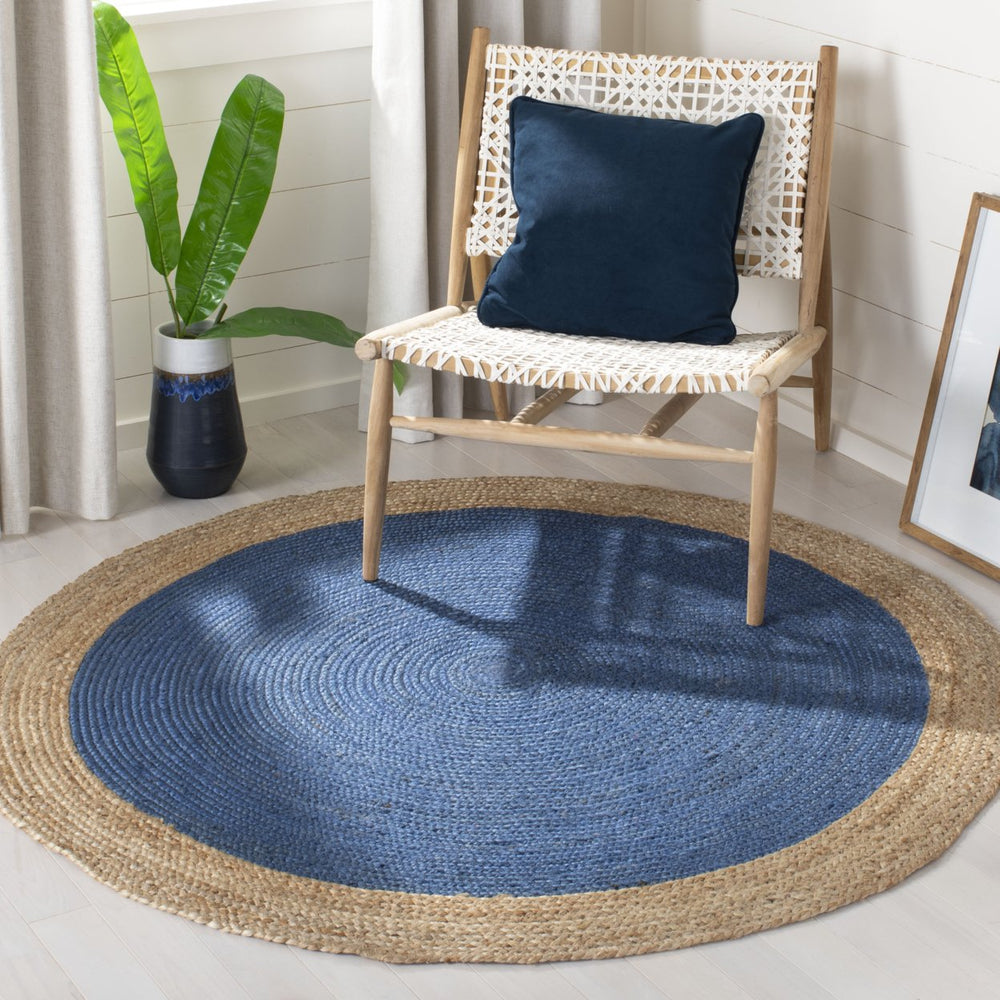 SAFAVIEH Natural Fiber NF801D Royal Blue / Natural Rug Image 2