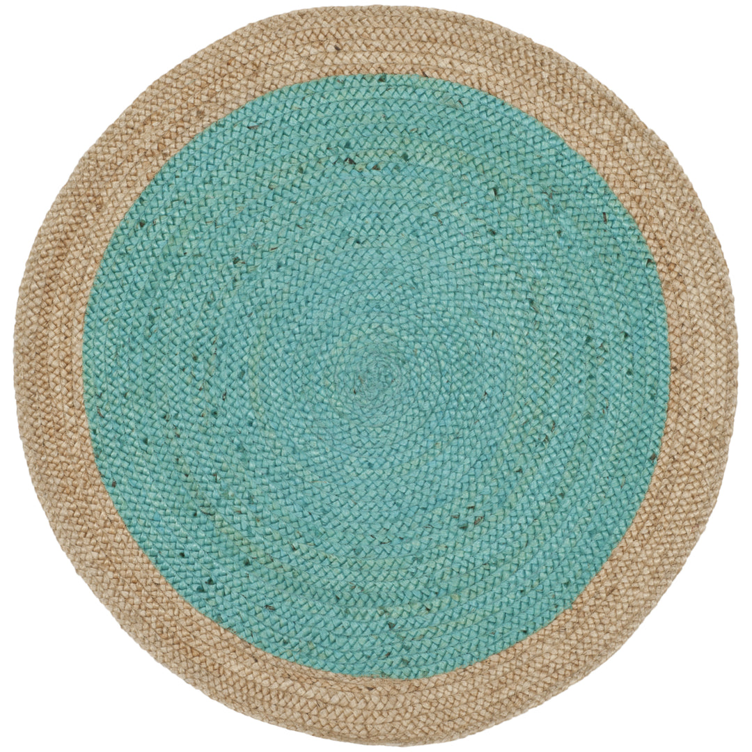 SAFAVIEH Natural Fiber NF801E Teal / Natural Rug Image 1