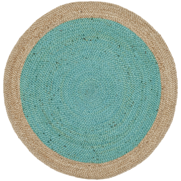 SAFAVIEH Natural Fiber NF801E Teal / Natural Rug Image 1