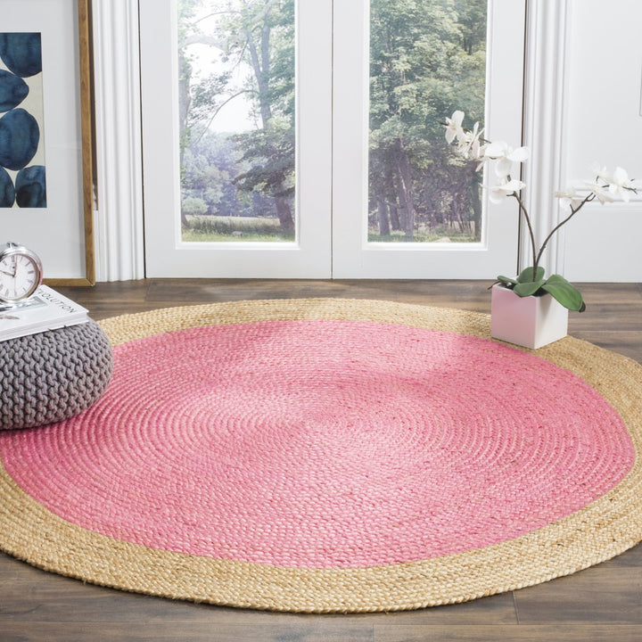 SAFAVIEH Natural Fiber NF801P Pink / Natural Rug Image 2