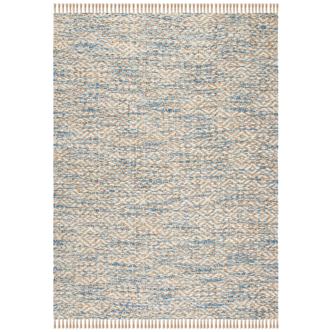 SAFAVIEH Natural Fiber NF822A Natural / Blue Rug Image 1