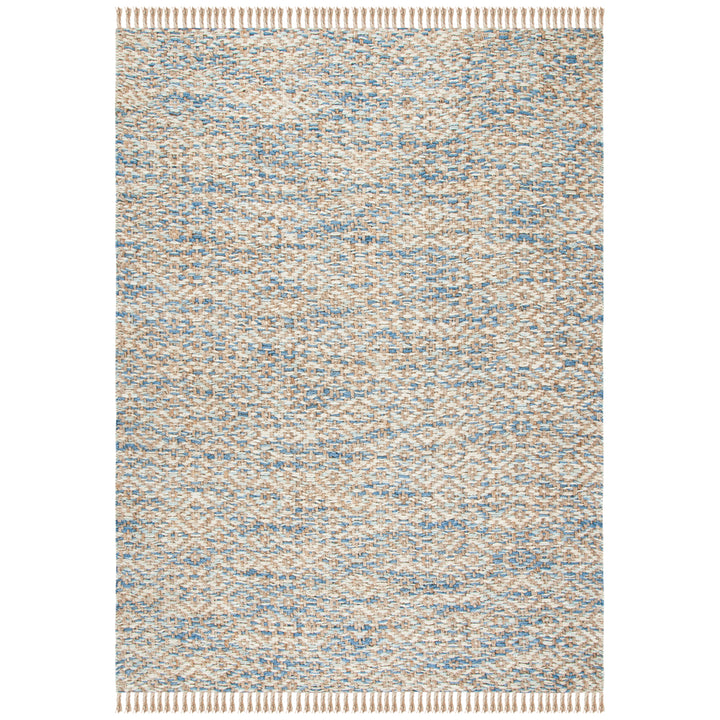 SAFAVIEH Natural Fiber NF822A Natural / Blue Rug Image 1