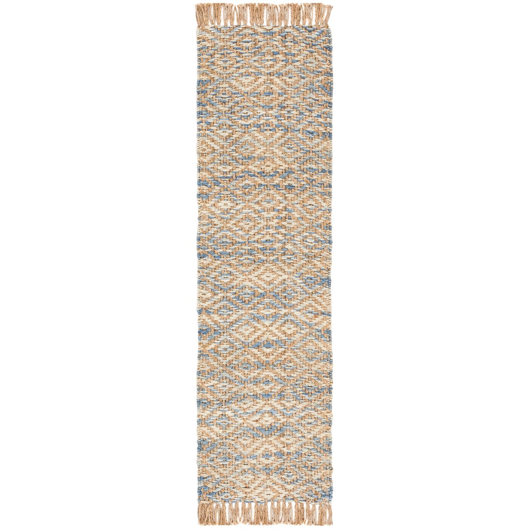 SAFAVIEH Natural Fiber NF822A Natural / Blue Rug Image 1