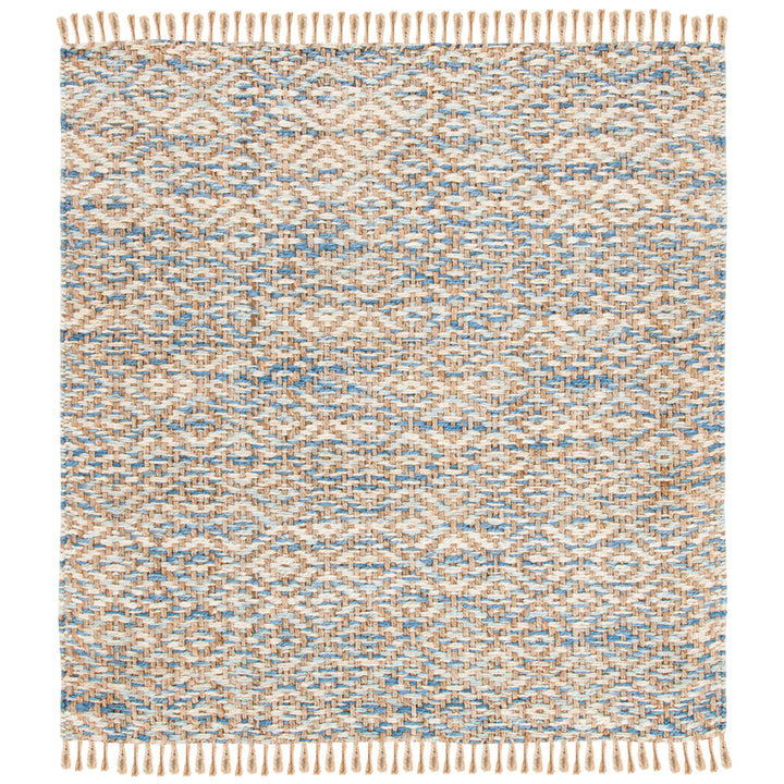 SAFAVIEH Natural Fiber NF822A Natural / Blue Rug Image 4