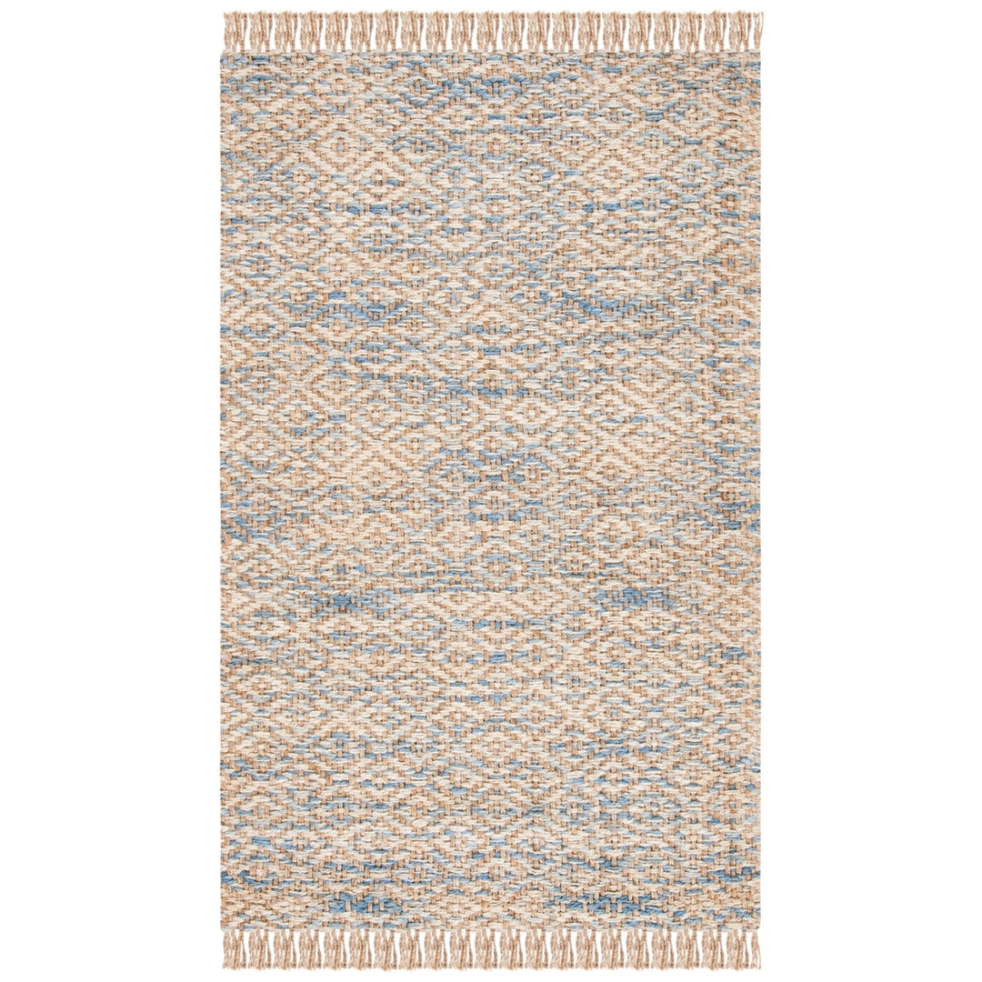 SAFAVIEH Natural Fiber NF822A Natural / Blue Rug Image 1