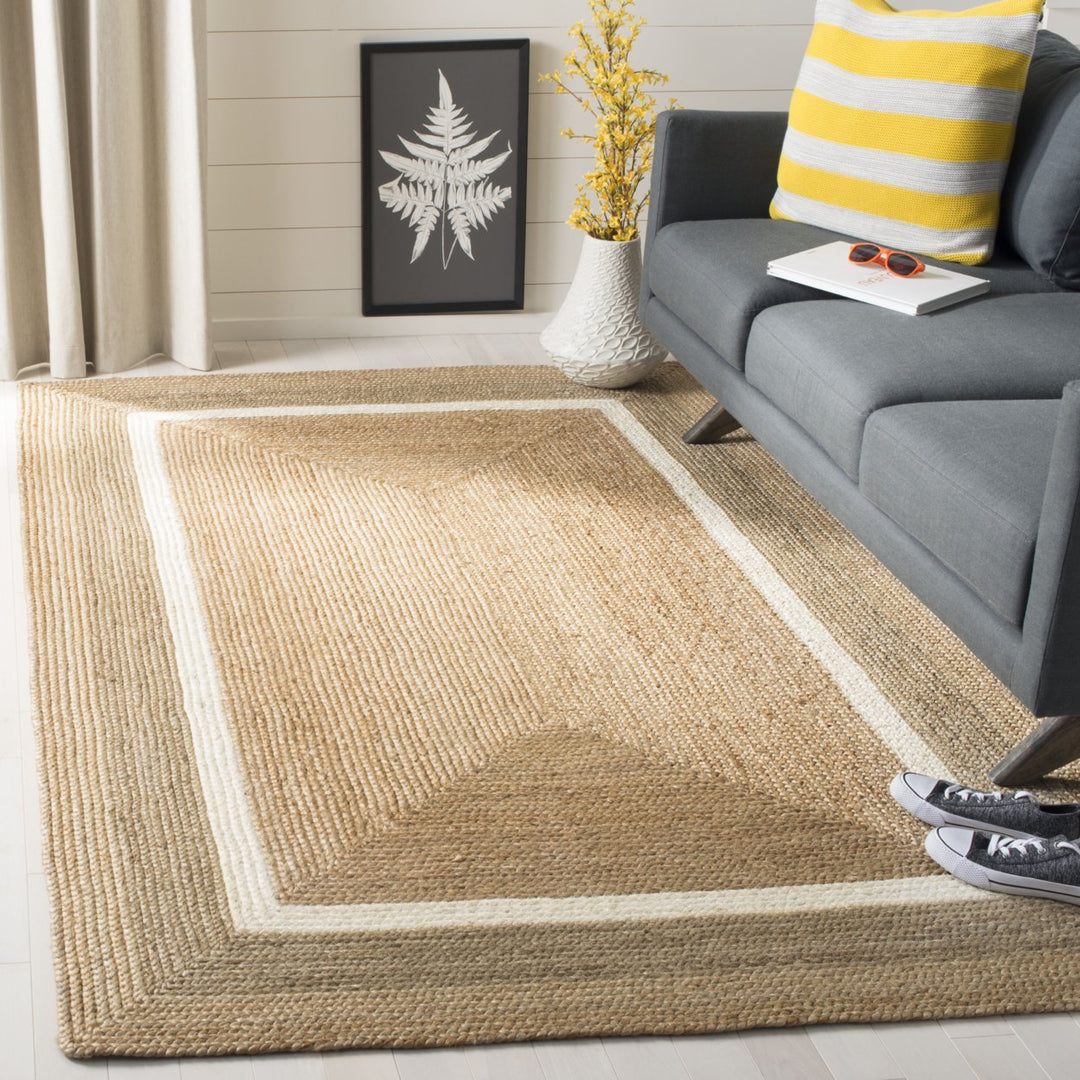 SAFAVIEH Natural Fiber NF883B Natural / Grey/Ivory Rug Image 1