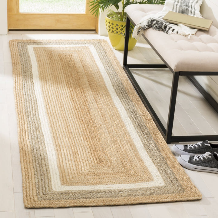 SAFAVIEH Natural Fiber NF883B Natural / Grey/Ivory Rug Image 3