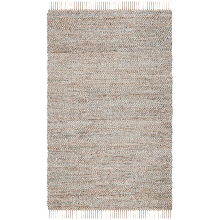 SAFAVIEH Natural Fiber NF827A Natural / Teal Rug Image 1