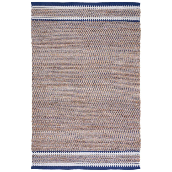 SAFAVIEH Natural Fiber NF874N Natural / Navy Rug Image 1