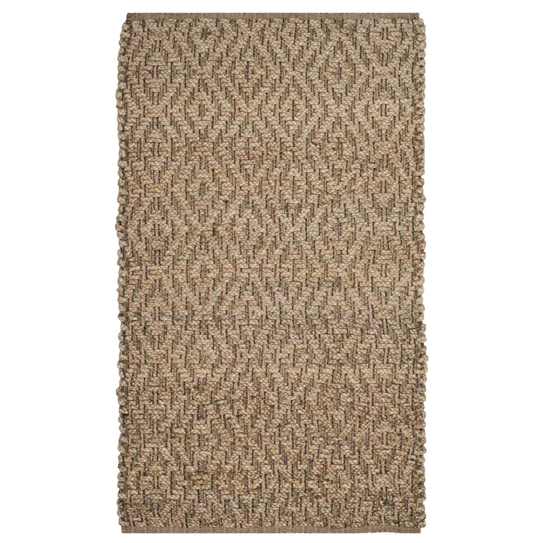 SAFAVIEH Natural Fiber NF873A Handwoven Natural /Red Rug Image 1