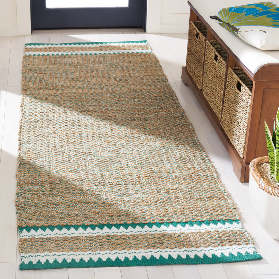 SAFAVIEH Natural Fiber NF874Y Natural / Green Rug Image 2