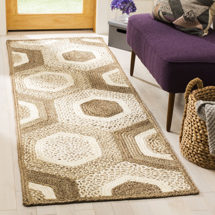 SAFAVIEH Natural Fiber NF881F Handwoven Grey / Ivory Rug Image 2