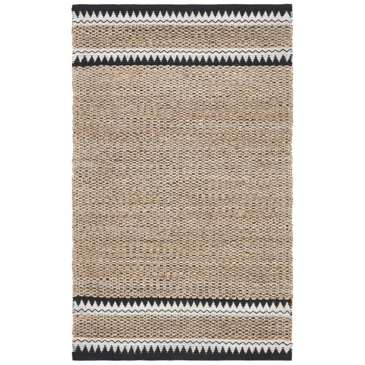 SAFAVIEH Natural Fiber NF874B Natural / Black Rug Image 1