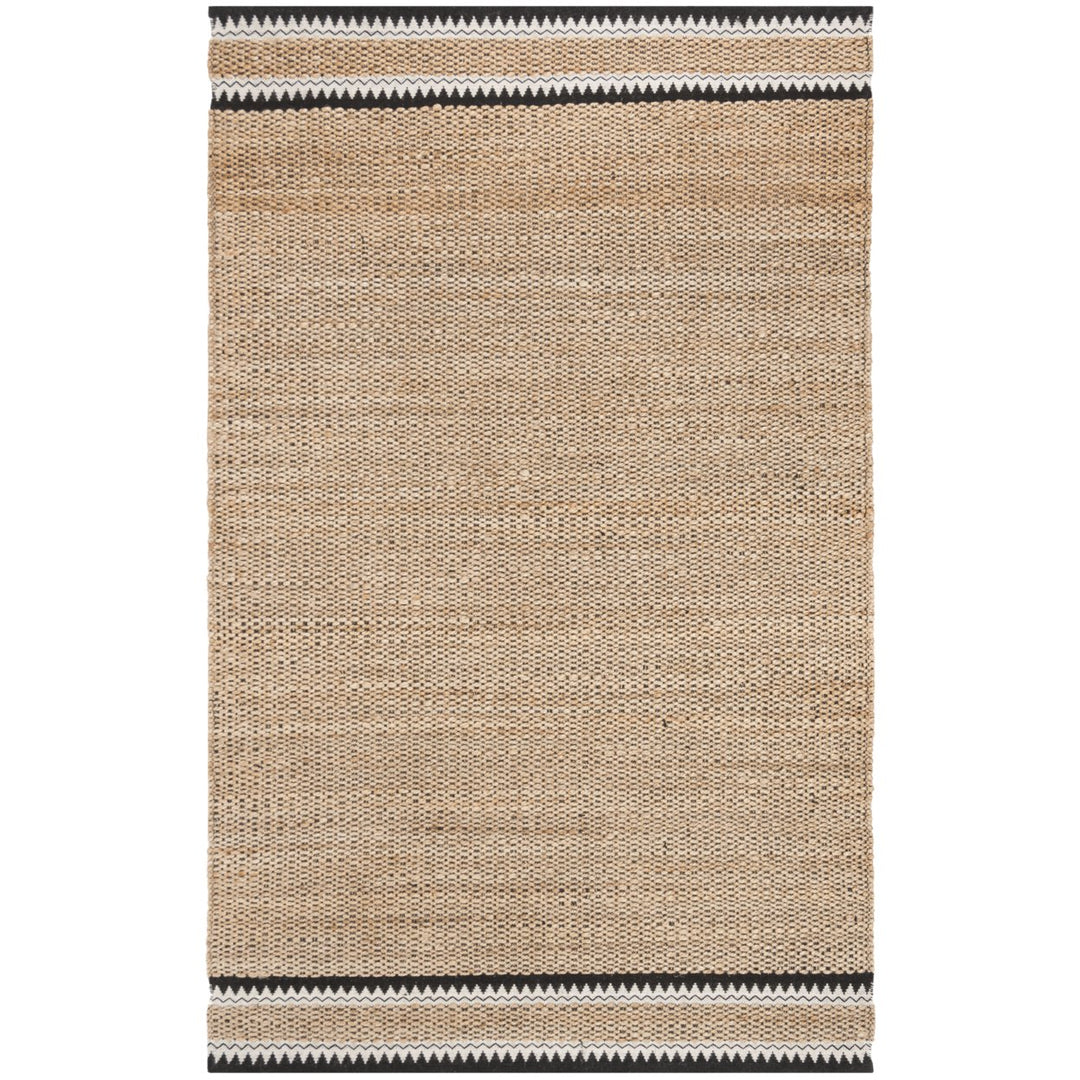 SAFAVIEH Natural Fiber NF874B Natural / Black Rug Image 1