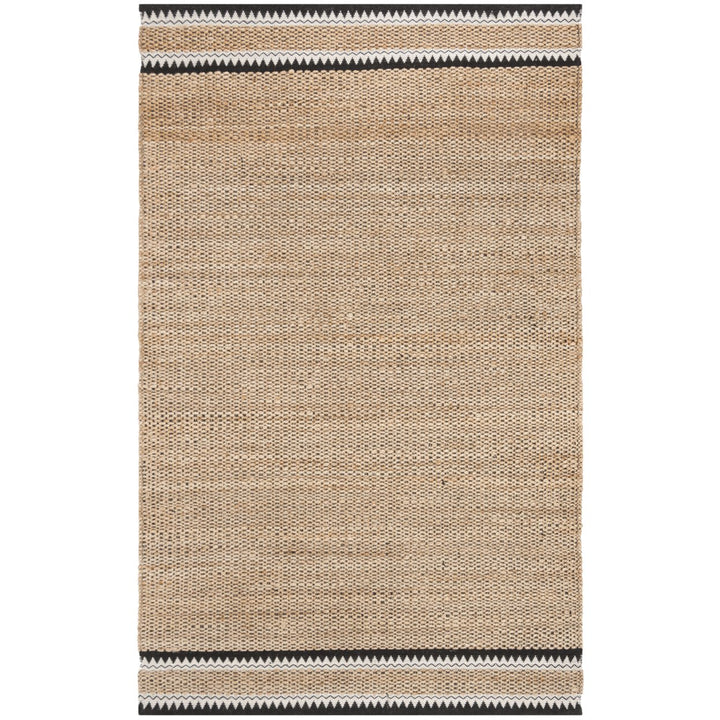 SAFAVIEH Natural Fiber NF874B Natural / Black Rug Image 1