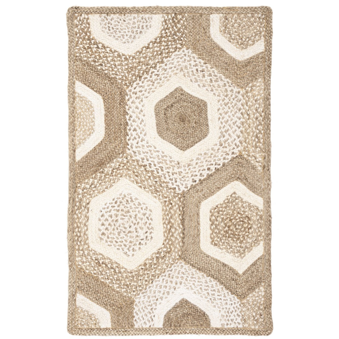 SAFAVIEH Natural Fiber NF881F Handwoven Grey / Ivory Rug Image 1