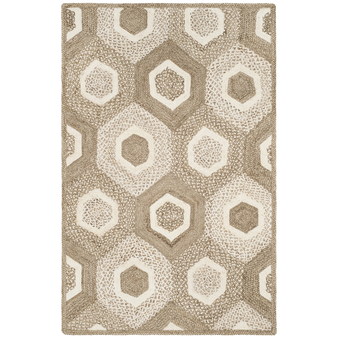 SAFAVIEH Natural Fiber NF881F Handwoven Grey / Ivory Rug Image 7