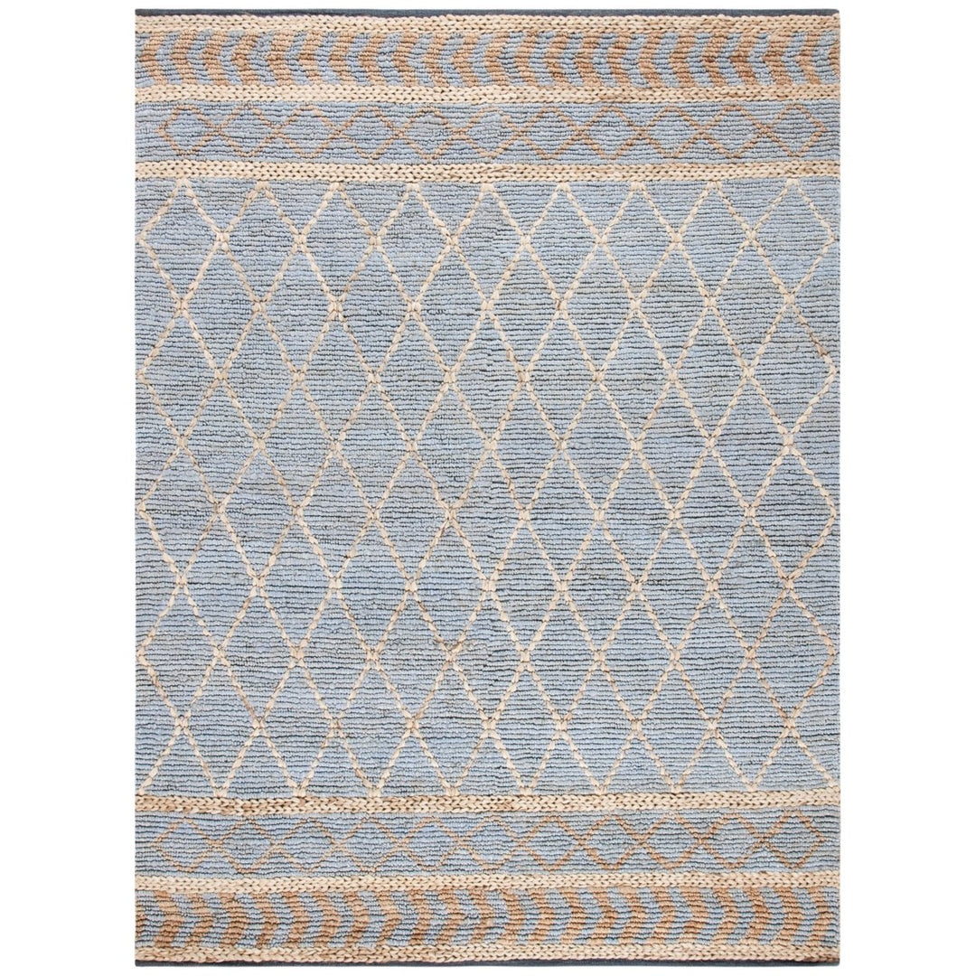 SAFAVIEH Natural Fiber NF955N Natural / Blue Rug Image 1