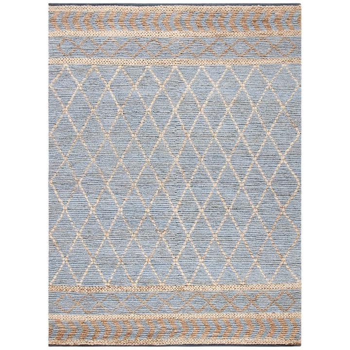 SAFAVIEH Natural Fiber NF955N Natural / Blue Rug Image 1