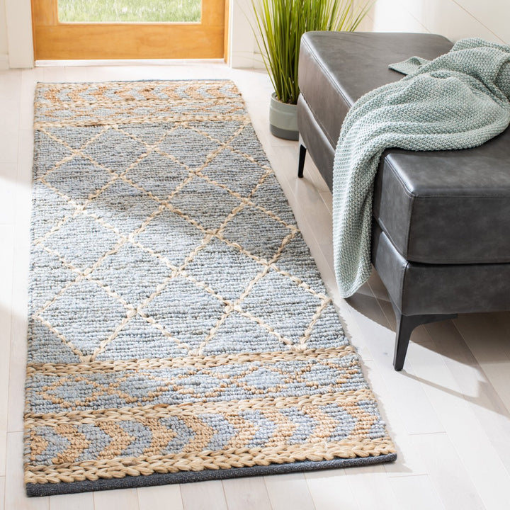 SAFAVIEH Natural Fiber NF955N Natural / Blue Rug Image 2