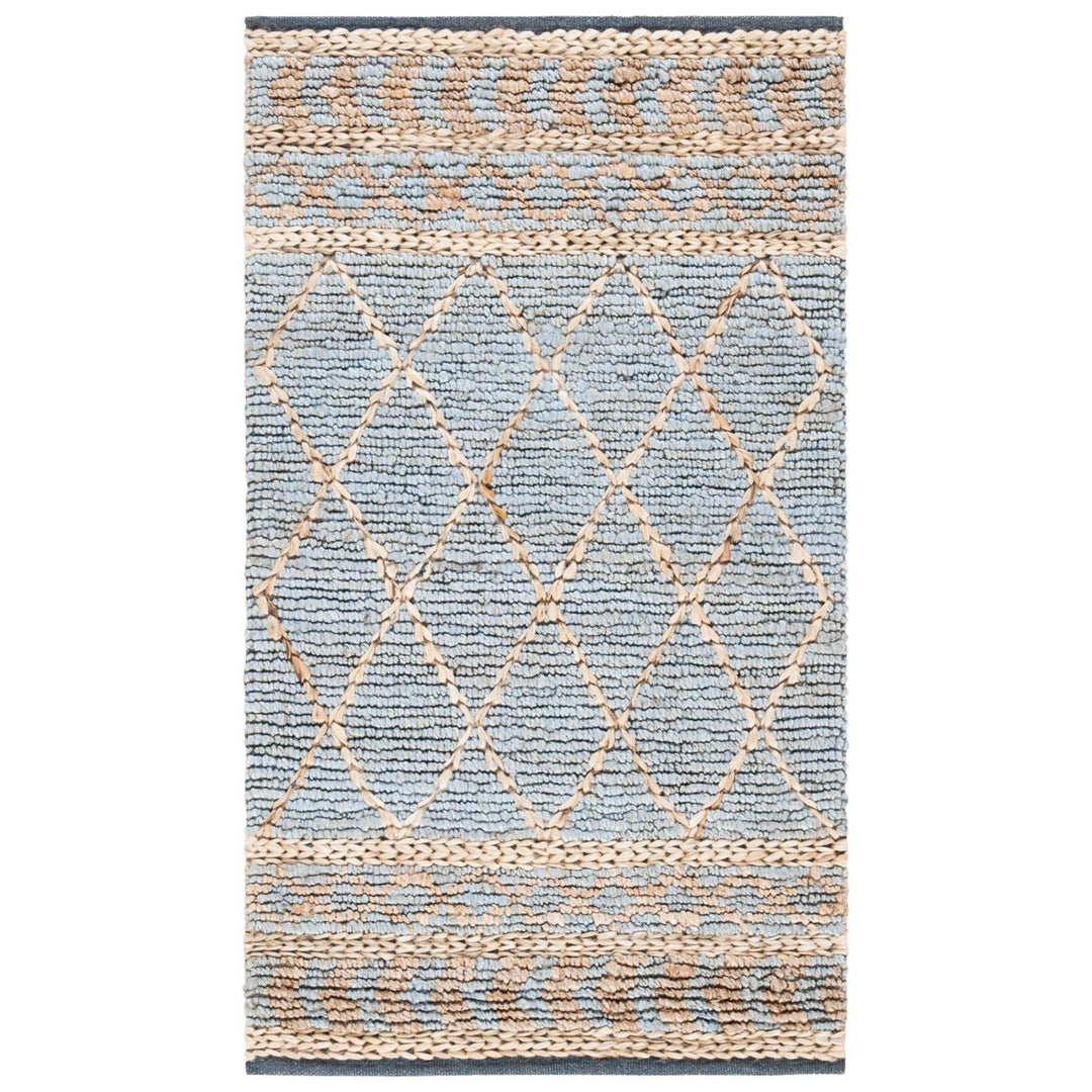 SAFAVIEH Natural Fiber NF955N Natural / Blue Rug Image 7